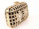 Gorgeous Laser Cut Metallic Hard Case Clutch Bag Luxury Beaded With Chain supplier