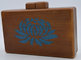 Brown Flower Printing Color Sparkly Clutch Bag , Vintage Style Wooden Box Clutch supplier