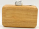 Simple Design Ladies Makeup Wooden Clutch Bag Yellow Color For Vacation supplier