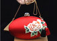 Luxury Oval Shape Embroidered Velvet Bag , Satin Clutches Evening Bags With Two Tassel supplier