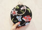 Ladies Round Shape Black Embroidered Evening Bag With Crystal Handle supplier