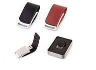 8G USB Flash Drive Professional Edition 16GB USB 2.0 Key Chain Leather USB Stick Pen Drive(Brown)