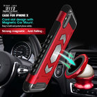 Color Black Red Armor Fitted Case with Card Pocket Magnetic Car Mount For Samsung S9 S8 PLUS NOTE9 J3 2018 J400 J7 Prime