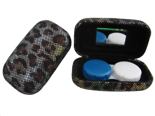 China Hard Creative Travel Contact Case With Cool Leopard Pattern Customized Logo supplier