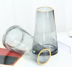 Simple primary color glass vase transparent flower arrangement light luxury vase