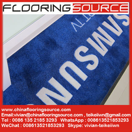 Personalized printed logo mat entrance door mat nylon fiber anti-slip rubber backing Inject Printing indoor and outdoor