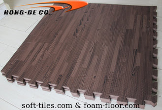 China Non-toxic Soft Wood Grain floor Tiles Wood grain design foam floor replaced for wood floor supplier
