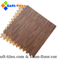China Dark Wood Effect Foam Flooring Tiles supplier