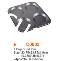 China Non-Stick Carbon Steel Bakeware Kitchen Accessories 4,12 Cups Bund Pan tin mini Pie pan supplier