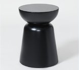 Round shape Black solid wood hotel bedroom furniture drum side table