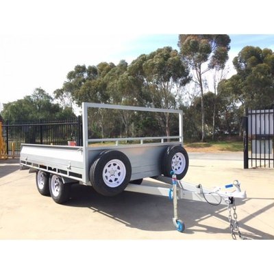 China Hot Dipped Galvanized 10 x 5 Single Axle Flat Top Trailer , Tandem Axle Trailer supplier
