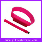 OEM hot sell bracelet usb flash drive, silicone usb bracelet with your logo printing