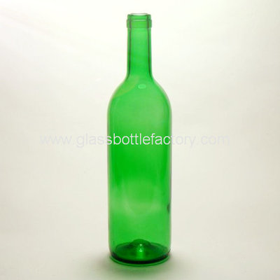 China 750ml Jade Green Bordeaux Wine Bottle supplier