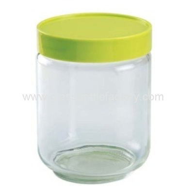 China Clear Round Glass Jam Jar With Plastic Lid supplier