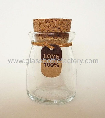 China 100ml Glass Pudding Bottle With Wood Cork supplier