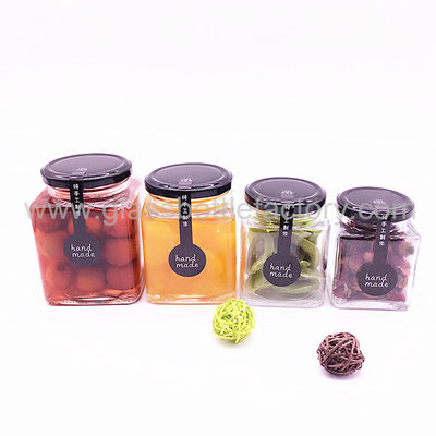 China Clear Square Glass Jam Jars With Lids supplier