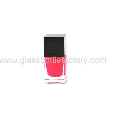 China 10ml Square Glass Nail Polish Bottle With Cap supplier