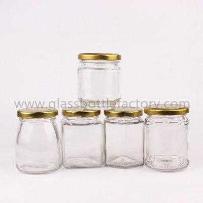 China 100ml-500ml Food Grade Clear Glass Food Jars With Lids supplier