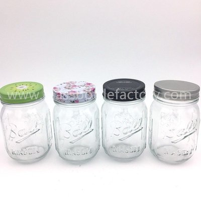 China 16oz Clear Glass Mason Jars With Lids supplier