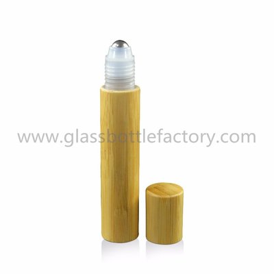 China 5ml,10ml,15ml Bamboo Perfume Roll On Bottle With Bamboo Cap and Roller supplier