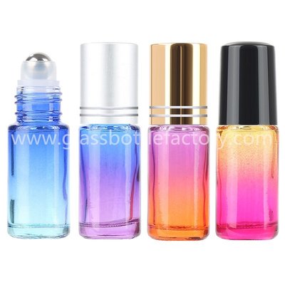 China 5ml Colored Round  Perfume Roll On Bottles With Caps and Rollers supplier