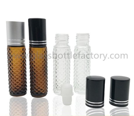 China 8ml Clear and Amber Perfume Roll On Bottle With Cap and Roller supplier