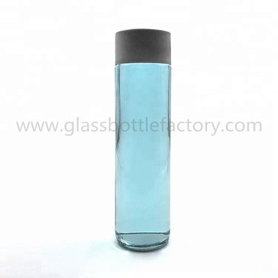 China 375ml,500ml Clear Cylindrical VOSS Water Glass Bottle With Cap supplier