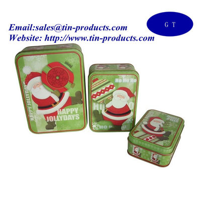 China Christmas Rectangle Tin Box Set, Tin Box Set, Metal Box Set for Christmas supplier