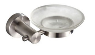 China Soap Dish 83302 (7058)- Brush&amp;polish &amp;Round &amp;stainless steel 304&amp;glass&amp; bathroom &amp;kitchen&amp;Sanitary Hardware supplier