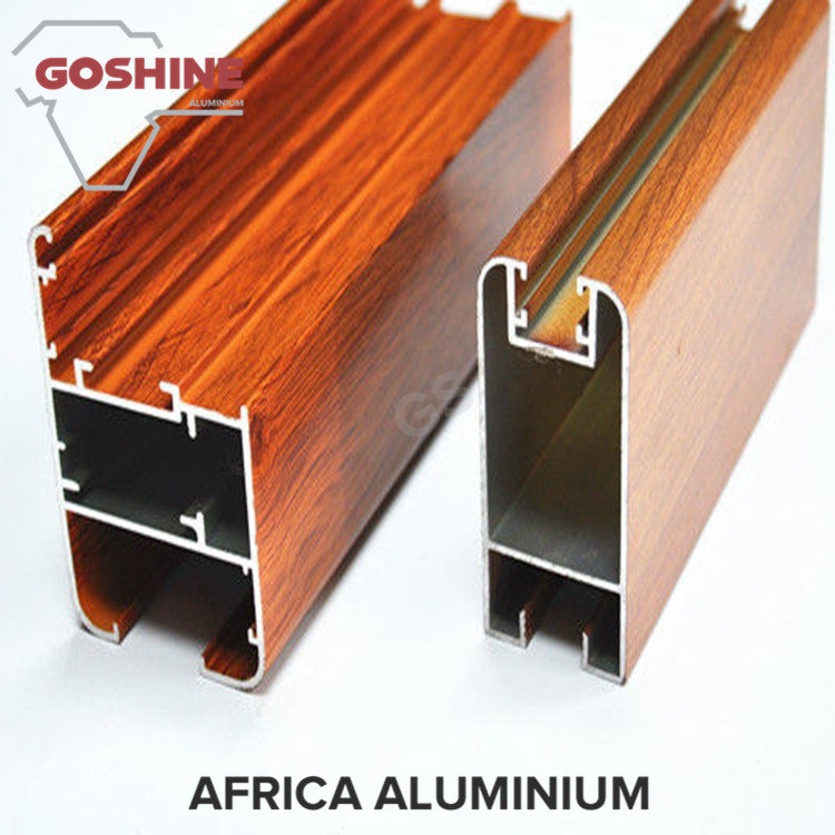 Thermal Break Wood Grain Aluminium Casement Window Profile For Apartment Project supplier
