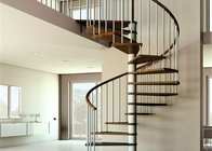 hot model tempered glass spiral stairs with rod bar railing