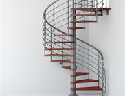 best wooden tread spiral staircase with rod bar balustrade