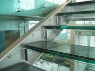 Clear frameless safety laminated glass for stair railing