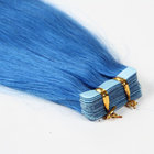 Remy super tape hair extensions blue color pure color 4 cm width 2.5 grams per piece