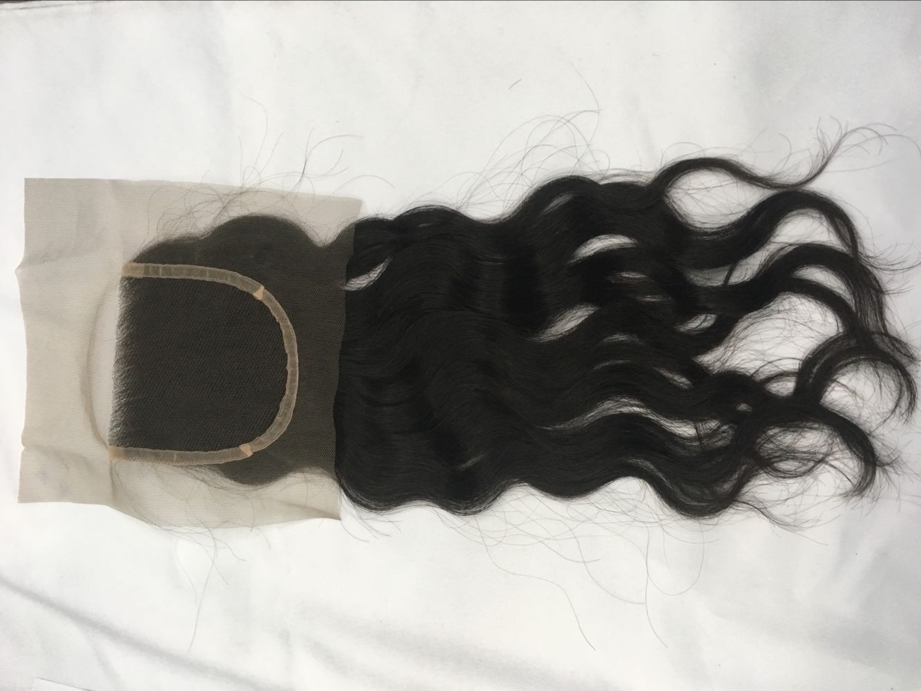 12 inch natural wave factory price virgin Indian Swiss Lace closure base size 4*4 inch