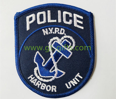China Different Shapes Iron on Embroidery Police Patches for clothing accessories supplier