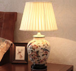 Resin vase base fabric lampshade soft light elegance Bedside table reading lamp LX108