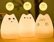 Cute cat LED Touch adjust rechargeable light silicon rubber  night sleep table lamp LX126