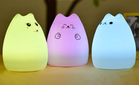 Cute cat LED Touch adjust rechargeable light silicon rubber  night sleep table lamp LX126