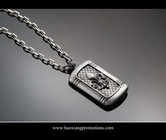 silver shinny laser cut custom shape stainless steel dog tag for handbag