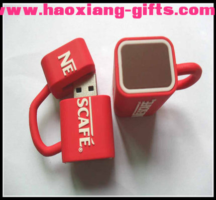 wholesale OEMNovelty Coffee Cup Usb Flash Drives, pvc usb flash drive rubber usb chip