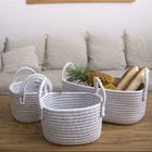 2024 Storage Basket Set of 3, Cotton Rope Basket of Organizing for Bedroom Bathroom Home Storage,Soft Woven Organizer