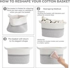 2024 hot products 3-Pack Cotton Rope Storage Baskets, Cube Basket, Under Shelf Basket,Basket Set for Nursery, Books