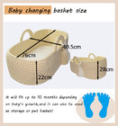 New trendy product 100% handmade crochet baby changing basket with a soft changing pad and waterproof cover,cotton moses