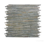 Yellow Wooden-vein Thin Slate Mosaic Bathroom Floor Tiles Export By Competieve Price And Good Quality