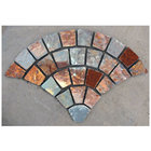 Fan Shape Decorative Landscaping Stone Granite Paving Stones With Net On The Back