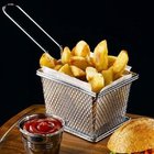 Kitchen Tool Stainless Steel Wire Mesh Air Fryer Fast Food Serving Strainher Basket Mini Frenc  Fry Basket