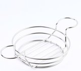 Oval-shaped Metal Wire Bread Basket Chip Basket Stainless Steel Fast Food Serving Basket With Sauce Cup On Sale