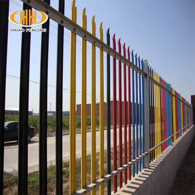 China Heavy duty 2.4m green coated palisade fence panels with gates supplier
