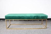 China Stainless steel leg uphostered ottoman bed stool button velvet ottoman foot stool company